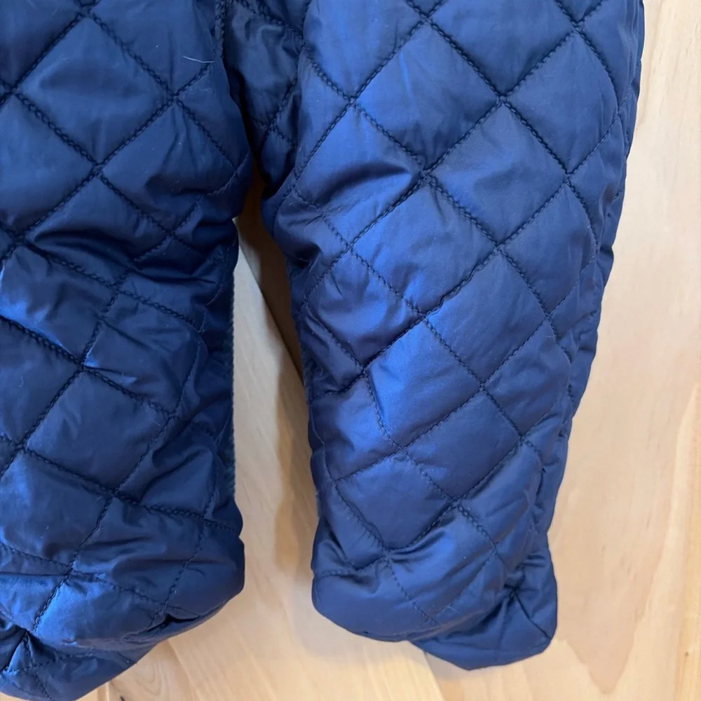 Ralph Lauren Baby Quilted Snowsuit 9M Navy Hooded One-Piece Bunting Unisex